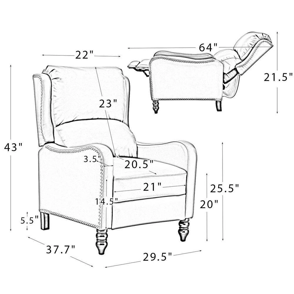 Charles Tan Genuine Leather Recliner with Solid Wood Legs by JAYDEN CREATION 9 Charles Tan Genuine Leather Recliner with Solid Wood Legs by JAYDEN CREATION - Image 9