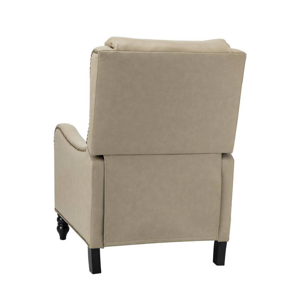 Charles Tan Genuine Leather Recliner with Solid Wood Legs by JAYDEN CREATION 4 Charles Tan Genuine Leather Recliner with Solid Wood Legs by JAYDEN CREATION - Image 4
