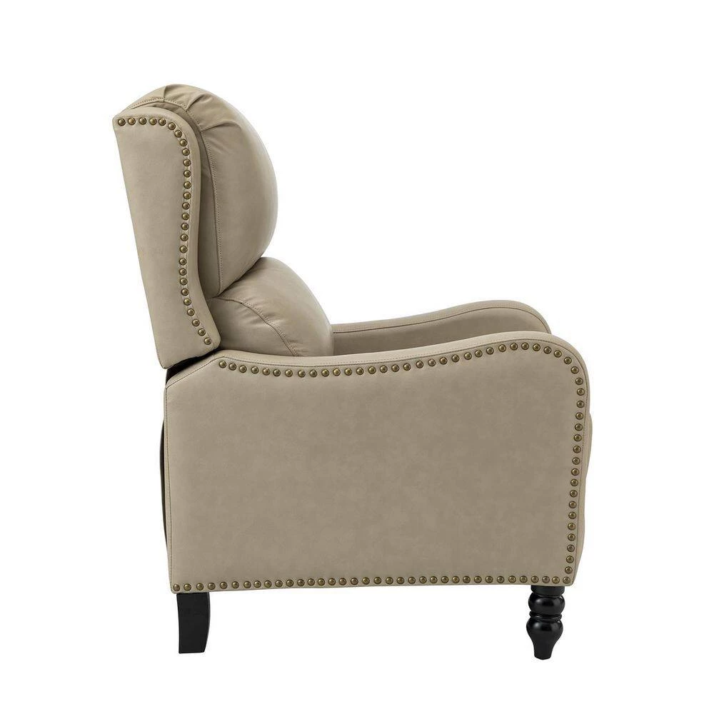Charles Tan Genuine Leather Recliner with Solid Wood Legs by JAYDEN CREATION 2 Charles Tan Genuine Leather Recliner with Solid Wood Legs by JAYDEN CREATION - Image 2