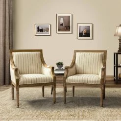 Agenor Taupe Armchair with Turned Leg (Set of 2) by JAYDEN CREATION -JAYDEN CREATION Sales taupe jayden creation accent chairs chyb0363 taupe s2 31 1000