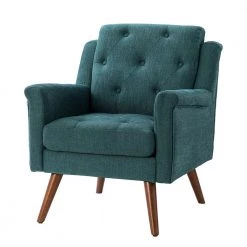 Oechalia Teal Armchair with Button-tufted by JAYDEN CREATION