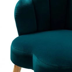 Flora Teal Scalloped Velvet Arm Chair by JAYDEN CREATION -JAYDEN CREATION Sales teal jayden creation accent chairs hm19042 teal 4f 1000