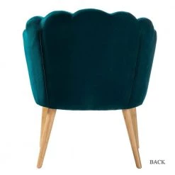Flora Teal Scalloped Velvet Arm Chair by JAYDEN CREATION -JAYDEN CREATION Sales teal jayden creation accent chairs hm19042 teal 66 1000