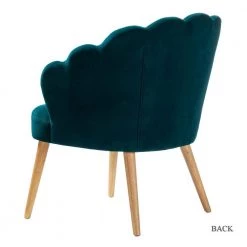 Flora Teal Scalloped Velvet Arm Chair by JAYDEN CREATION -JAYDEN CREATION Sales teal jayden creation accent chairs hm19042 teal c3 1000