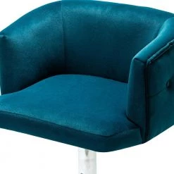 Magali Teal 35.5 in Bar Stool with Metal Swivel Base (Set of 2) by JAYDEN CREATION -JAYDEN CREATION Sales teal jayden creation bar stools bsm0286 teal s2 1f 1000