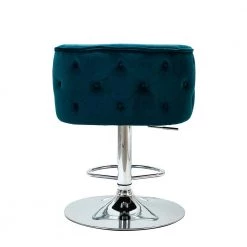 Magali Teal 35.5 in Bar Stool with Metal Swivel Base (Set of 2) by JAYDEN CREATION -JAYDEN CREATION Sales teal jayden creation bar stools bsm0286 teal s2 66 1000