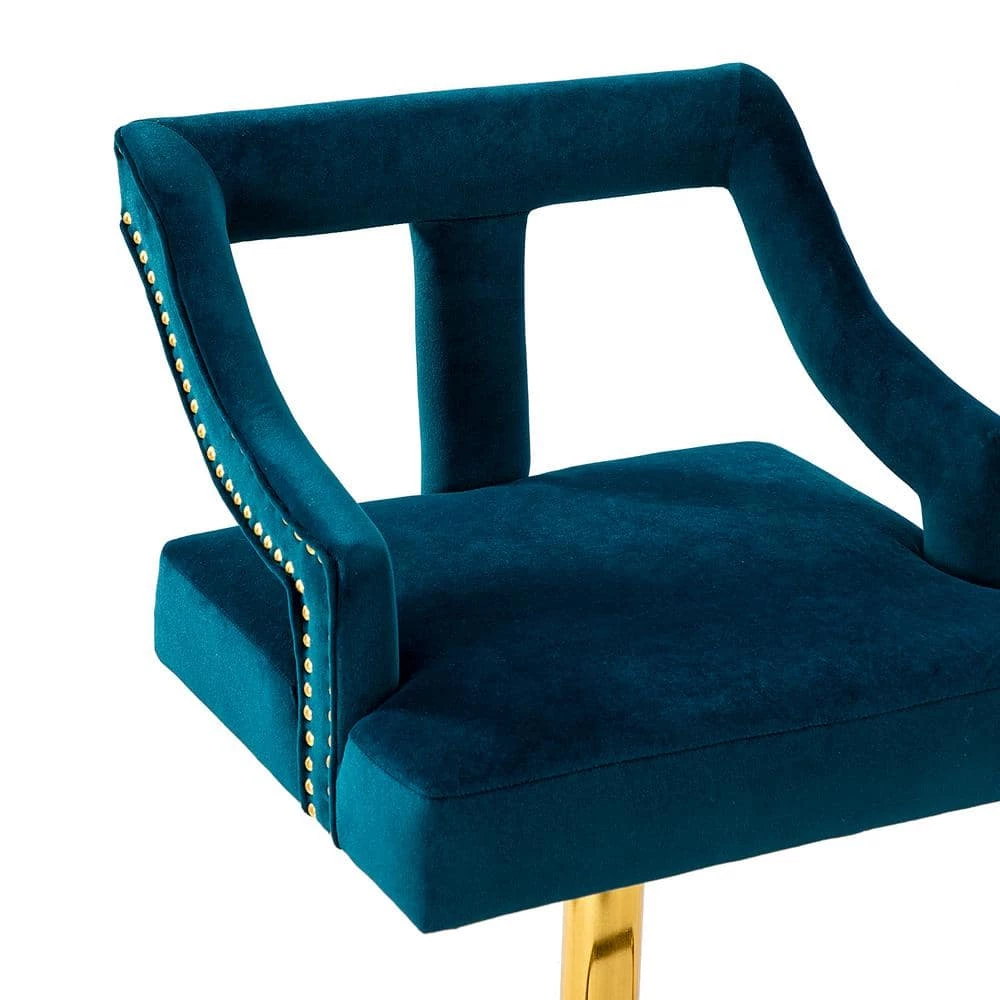 Napoli Swivel 39.5 in. Teal Adjustable Height Low Back Metal Bar Stool by JAYDEN CREATION 6 Napoli Swivel 39.5 in. Teal Adjustable Height Low Back Metal Bar Stool by JAYDEN CREATION - Image 6