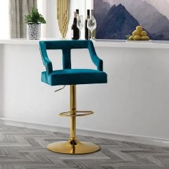 Napoli Swivel 39.5 in. Teal Adjustable Height Low Back Metal Bar Stool by JAYDEN CREATION 19 Napoli Swivel 39.5 in. Teal Adjustable Height Low Back Metal Bar Stool by JAYDEN CREATION -JAYDEN CREATION Sales teal jayden creation bar stools bsm0404 teal 31 1000