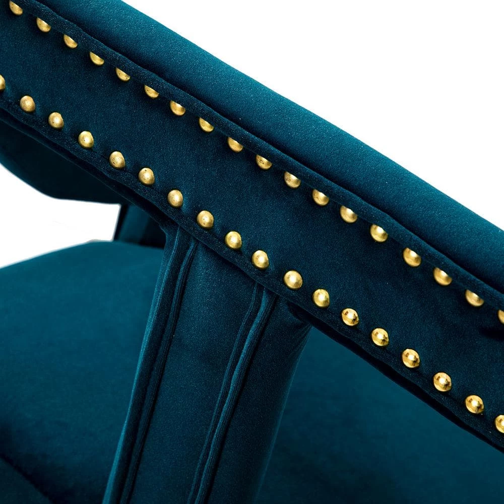 Napoli Swivel 39.5 in. Teal Adjustable Height Low Back Metal Bar Stool by JAYDEN CREATION 7 Napoli Swivel 39.5 in. Teal Adjustable Height Low Back Metal Bar Stool by JAYDEN CREATION - Image 7