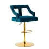 Napoli Swivel 39.5 in. Teal Adjustable Height Low Back Metal Bar Stool by JAYDEN CREATION