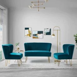 Alonzo 45 in. 3-Piece Teal Living Room Set with Tufted Back Design by JAYDEN CREATION 19 Alonzo 45 in. 3-Piece Teal Living Room Set with Tufted Back Design by JAYDEN CREATION -JAYDEN CREATION Sales teal jayden creation living room sets sf327 ch120 s2 teal 31 1000