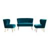 Alonzo 45 in. 3-Piece Teal Living Room Set with Tufted Back Design by JAYDEN CREATION
