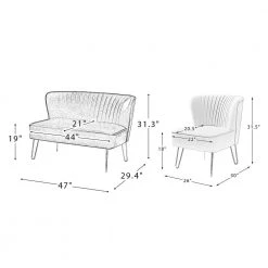 Alonzo 45 in. 3-Piece Teal Living Room Set with Tufted Back Design by JAYDEN CREATION 18 Alonzo 45 in. 3-Piece Teal Living Room Set with Tufted Back Design by JAYDEN CREATION -JAYDEN CREATION Sales teal jayden creation living room sets sf327 ch120 s2 teal 76 1000