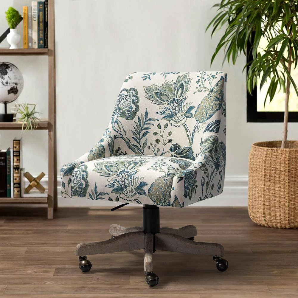 Dalia Teal Fabric Swivel Task Chair by JAYDEN CREATION 10 Dalia Teal Fabric Swivel Task Chair by JAYDEN CREATION - Image 10
