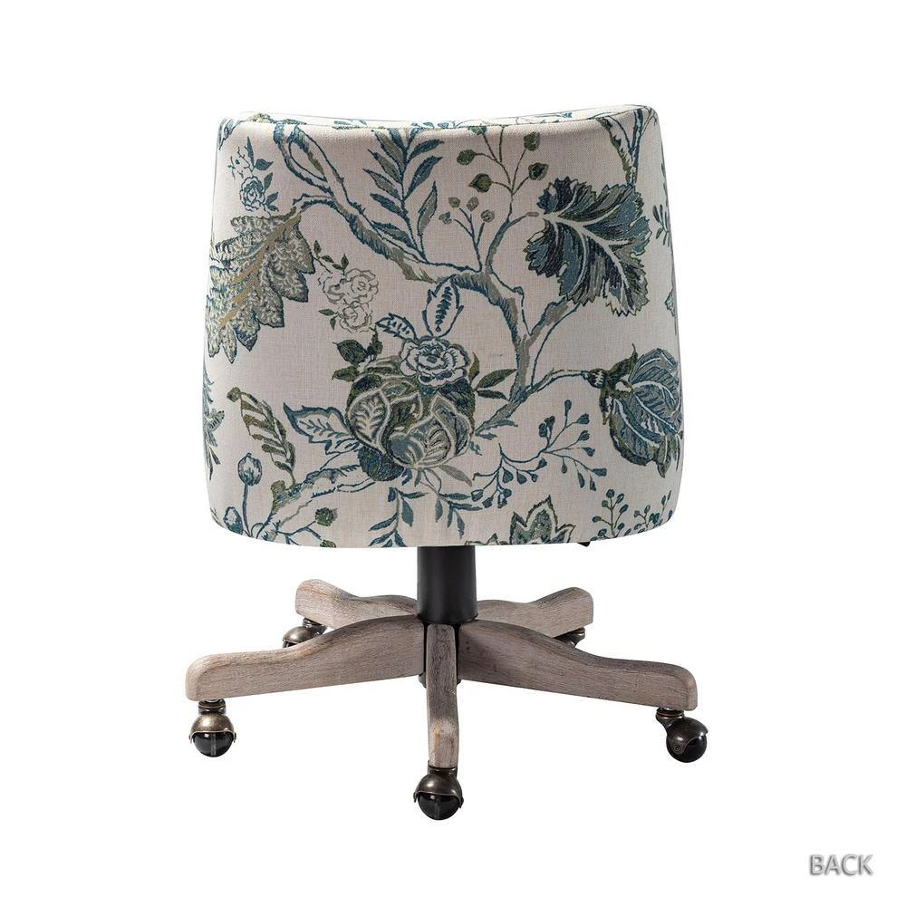 Dalia Teal Fabric Swivel Task Chair by JAYDEN CREATION 3 Dalia Teal Fabric Swivel Task Chair by JAYDEN CREATION - Image 3