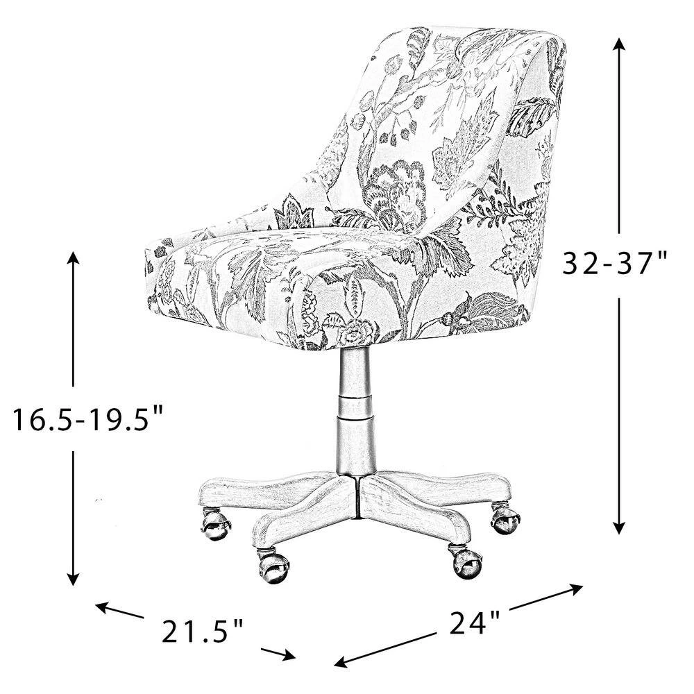 Dalia Teal Fabric Swivel Task Chair by JAYDEN CREATION 9 Dalia Teal Fabric Swivel Task Chair by JAYDEN CREATION - Image 9