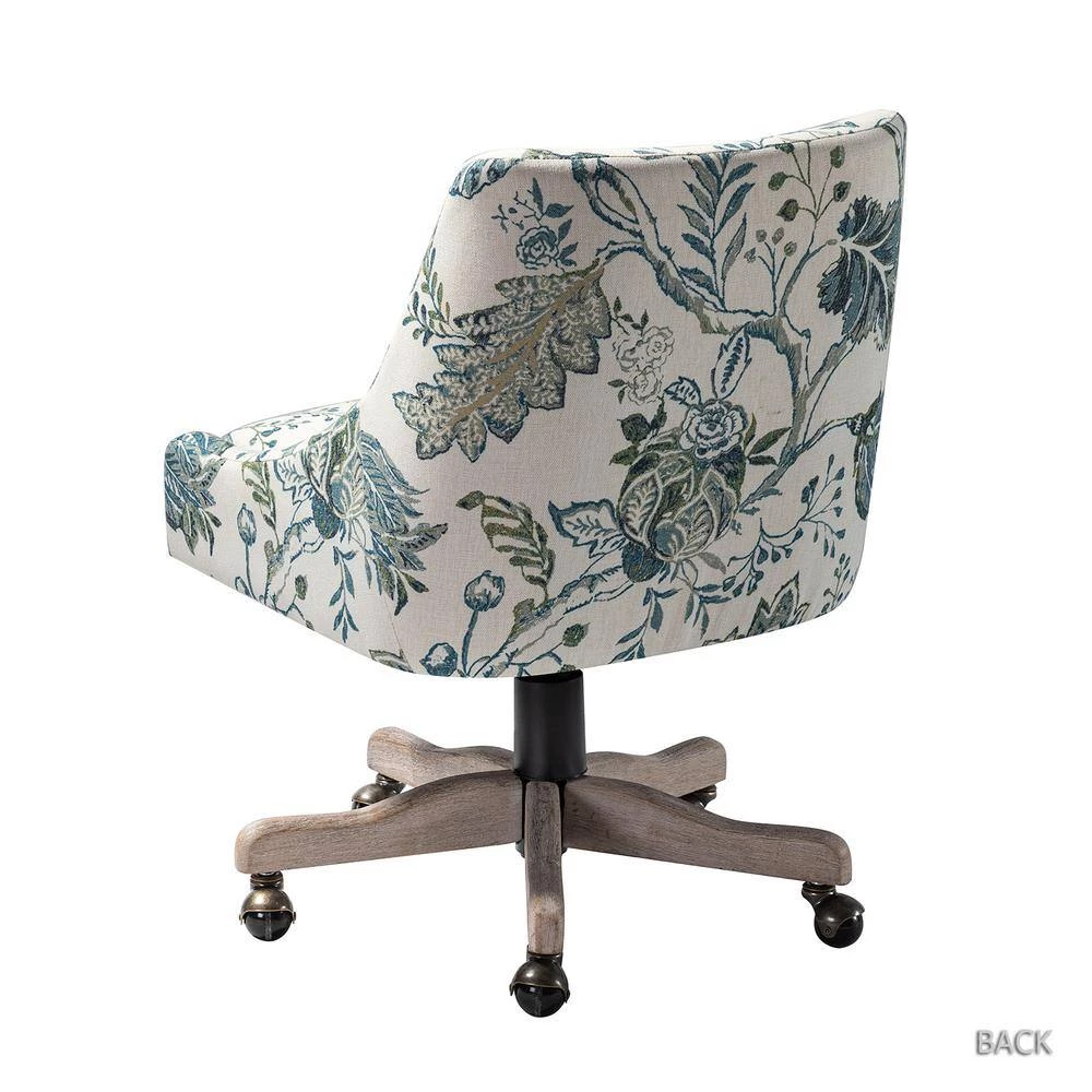 Dalia Teal Fabric Swivel Task Chair by JAYDEN CREATION 4 Dalia Teal Fabric Swivel Task Chair by JAYDEN CREATION - Image 4