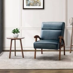 Eileithyia Turquoise ArmChair with Solid Wood Legs by JAYDEN CREATION -JAYDEN CREATION Sales turquoise jayden creation accent chairs chaf0460 turquoise 31 1000