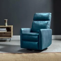 Quincy Turquoise Swivel Chair with Metal Base by JAYDEN CREATION
