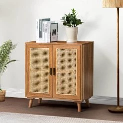 Salayar Walnut 2-Door Accent Cabinet with Rattan by JAYDEN CREATION -JAYDEN CREATION Sales walnut jayden creation accent cabinets hscls00377 walnut 31 1000