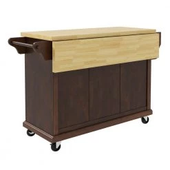 Lycurgus 51.2'' Wide Rolling Walnut Kitchen Island with Solid Wood Top by JAYDEN CREATION 15 Lycurgus 51.2'' Wide Rolling Walnut Kitchen Island with Solid Wood Top by JAYDEN CREATION -JAYDEN CREATION Sales walnut jayden creation accent cabinets kiyj0523 walnut c3 1000