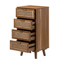 Mia 4-Drawer 16.2 in. W x 13.5 in. D x 33 in. H Walnut Accent Chest with Rattan Design by JAYDEN CREATION -JAYDEN CREATION Sales walnut jayden creation chest of drawers hscls0394 walnut 77 1000