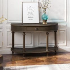 Strophades Walnut 46'' Console Table With Drawer by JAYDEN CREATION -JAYDEN CREATION Sales walnut jayden creation console tables cehy0499 walnut 31 1000