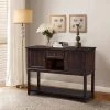 Susana 45 in. Walnut Rectangle Wood Console Table with Shelves by JAYDEN CREATION