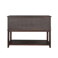 Susana 45 in. Walnut Rectangle Wood Console Table with Shelves by JAYDEN CREATION -JAYDEN CREATION Sales walnut jayden creation console tables sbfsh0313 walnut 66 1000