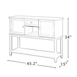 Susana 45 in. Walnut Rectangle Wood Console Table with Shelves by JAYDEN CREATION -JAYDEN CREATION Sales walnut jayden creation console tables sbfsh0313 walnut 76 1000