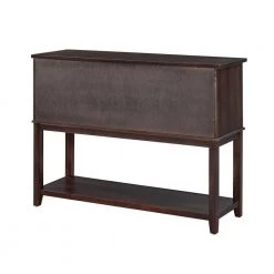 Susana 45 in. Walnut Rectangle Wood Console Table with Shelves by JAYDEN CREATION -JAYDEN CREATION Sales walnut jayden creation console tables sbfsh0313 walnut c3 1000