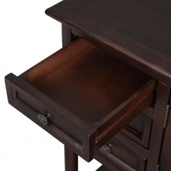 Salomone 45 in. Walnut Rectangle Wood Console Table with Shelves by JAYDEN CREATION -JAYDEN CREATION Sales walnut jayden creation console tables sbfsh0314 walnut 1f 1000