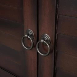 Salomone 45 in. Walnut Rectangle Wood Console Table with Shelves by JAYDEN CREATION -JAYDEN CREATION Sales walnut jayden creation console tables sbfsh0314 walnut 44 1000