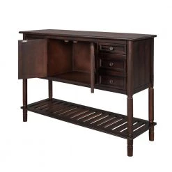 Salomone 45 in. Walnut Rectangle Wood Console Table with Shelves by JAYDEN CREATION -JAYDEN CREATION Sales walnut jayden creation console tables sbfsh0314 walnut 4f 1000