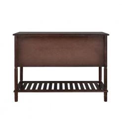 Salomone 45 in. Walnut Rectangle Wood Console Table with Shelves by JAYDEN CREATION -JAYDEN CREATION Sales walnut jayden creation console tables sbfsh0314 walnut 66 1000