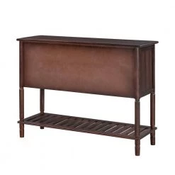 Salomone 45 in. Walnut Rectangle Wood Console Table with Shelves by JAYDEN CREATION -JAYDEN CREATION Sales walnut jayden creation console tables sbfsh0314 walnut c3 1000