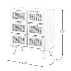 Yvonne 6-Drawer 28 in. W x 13.5 in. D x 30 in. H Walnut Double Dresser with Rattan Design by JAYDEN CREATION -JAYDEN CREATION Sales walnut jayden creation dressers hscls0395 walnut 76 1000