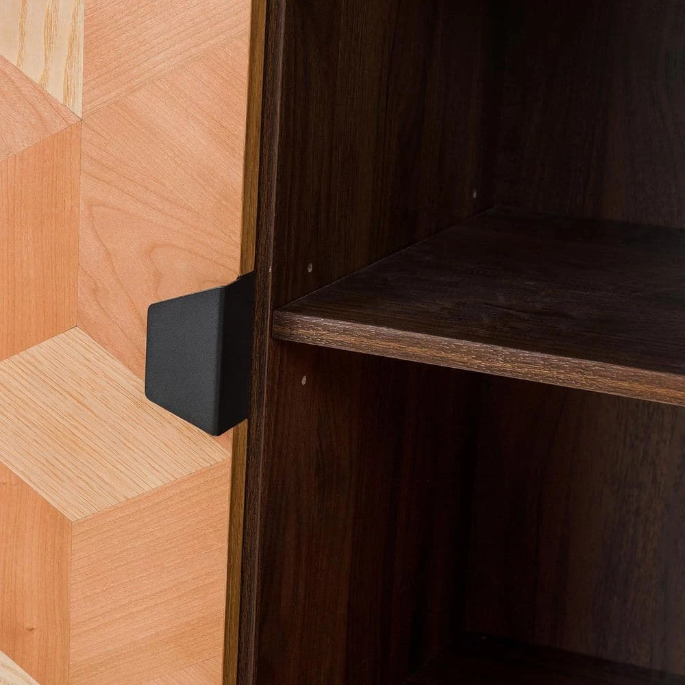 Pulang Walnut 63 in.Wide 4 Door Sideboard with Metal Legs by JAYDEN CREATION 7 Pulang Walnut 63 in.Wide 4 Door Sideboard with Metal Legs by JAYDEN CREATION - Image 7