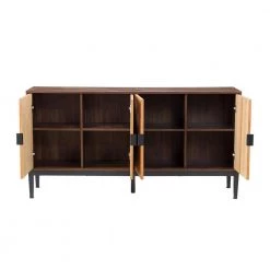 Pulang Walnut 63 in.Wide 4 Door Sideboard with Metal Legs by JAYDEN CREATION 12 Pulang Walnut 63 in.Wide 4 Door Sideboard with Metal Legs by JAYDEN CREATION -JAYDEN CREATION Sales walnut jayden creation sideboards buffet tables scbsd0547 walnut 77 1000