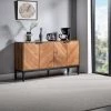 Tahun Walnut 55 in.Wide 4 Door Sideboard with Metal Legs by JAYDEN CREATION