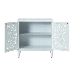 Herculaneum White 32 in. Tall 2-Door Accent Cabinet with Floral Design by JAYDEN CREATION -JAYDEN CREATION Sales white jayden creation accent cabinets hscls0494 white 77 1000
