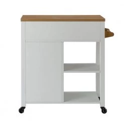 Cecropidae 35 in. Wide White Rolling Kitchen Cart with Doors by JAYDEN CREATION -JAYDEN CREATION Sales white jayden creation bar carts kcbsd0504 white 66 1000