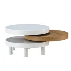 Horatius Extendable Solid White Coffee Table with Metal Legs by JAYDEN CREATION