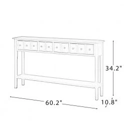 Stella 60 in. White Rectangle Wood Console Table with Shelves by JAYDEN CREATION -JAYDEN CREATION Sales white jayden creation console tables cefsh0316 white 76 1000