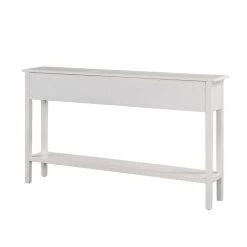 Stella 60 in. White Rectangle Wood Console Table with Shelves by JAYDEN CREATION -JAYDEN CREATION Sales white jayden creation console tables cefsh0316 white c3 1000
