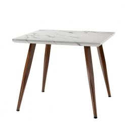 Ergani 5-Piece Dining Set with Square Marbling Table and White Chairs by JAYDEN CREATION -JAYDEN CREATION Sales white jayden creation dining room sets dt114 sq 109 s4 wh c3 1000