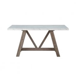 Gradivus 59 in. White Wood Rectangle Dining Table with Sturdy Frame and Legs by JAYDEN CREATION -JAYDEN CREATION Sales white jayden creation kitchen dining tables hdtbsd0506 white 66 1000