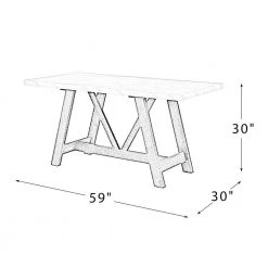Gradivus 59 in. White Wood Rectangle Dining Table with Sturdy Frame and Legs by JAYDEN CREATION -JAYDEN CREATION Sales white jayden creation kitchen dining tables hdtbsd0506 white 76 1000