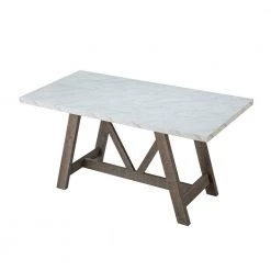 Gradivus 59 in. White Wood Rectangle Dining Table with Sturdy Frame and Legs by JAYDEN CREATION -JAYDEN CREATION Sales white jayden creation kitchen dining tables hdtbsd0506 white c3 1000