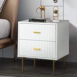 Orena 19.7 in. W x 15.7 in. D x 25.2 in. H 2-Drawer White Nightstand by JAYDEN CREATION -JAYDEN CREATION Sales white jayden creation nightstands nsbsd0390 white 31 1000